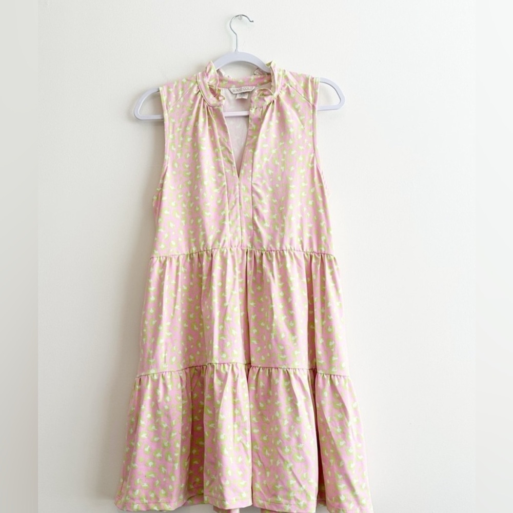 Mahi Gold Pink and Green Patterned dress size small